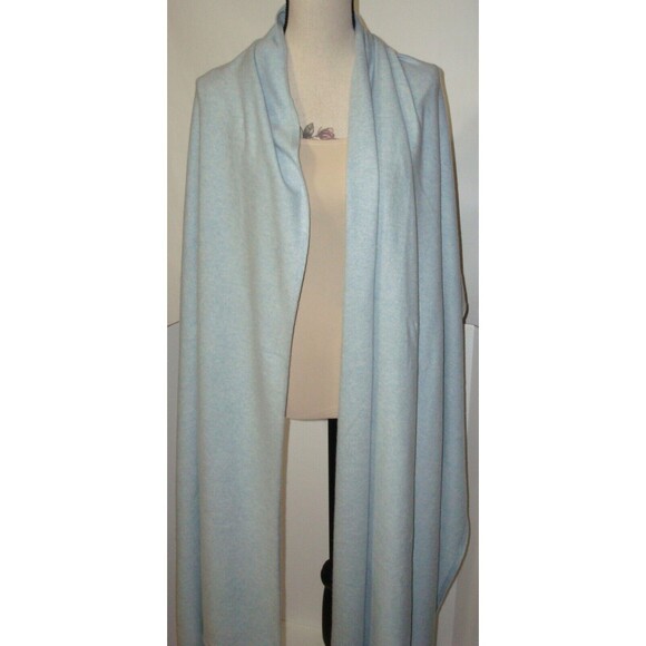 NWT New 100% Cashmere Scarf Wrap Long Womens Light Heather Blue 100 X 28 Ryllace - Picture 2 of 14